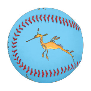 Weedy seadragon cartoon illustration  baseball