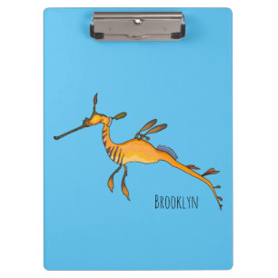 Weedy seadragon cartoon illustration  clipboard