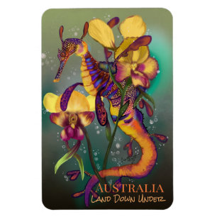 Weedy Seadragon with Orchids Magnet