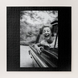 Weeeeee! Happy Girl Smiling & Having Fun Photo Jigsaw Puzzle