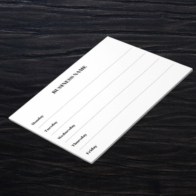 Week calendar business name notepad (Creator Uploaded)