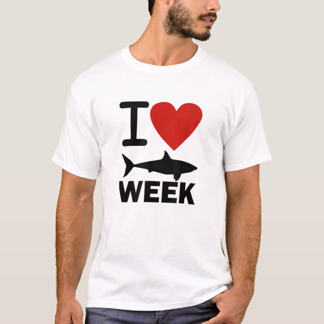 Week of Shark Heart Funny T-Shirt (Front)