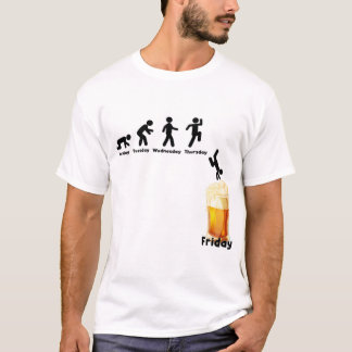 Weekday Evolution Beer Friday Party Drinking   T-Shirt