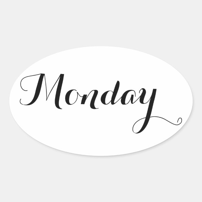 Weekday Stickers: Monday Oval Sticker (Front)