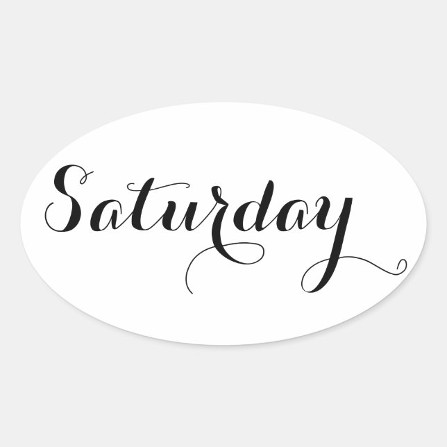 Weekday Stickers: Saturday Oval Sticker (Front)