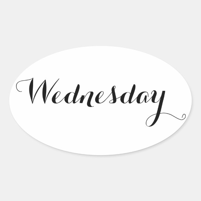 Weekday Stickers: Wednesday Oval Sticker (Front)