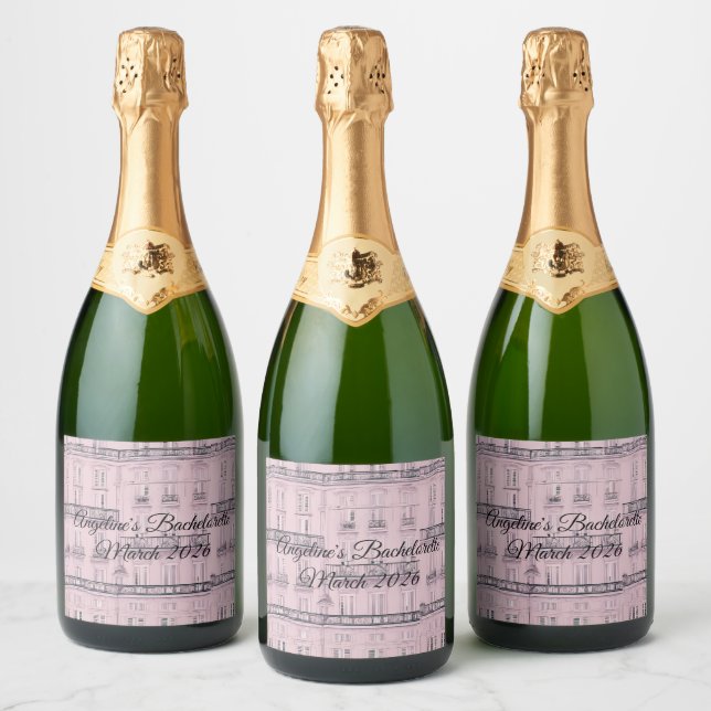 Weekend a Paris Sparkling Wine Label (Bottles)