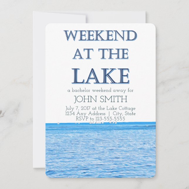 Weekend at the Lake Bachelor Party Invitation (Front)