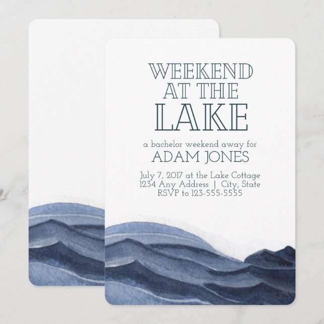 Weekend at the Lake Bachelor Party Invitation (Front/Back)