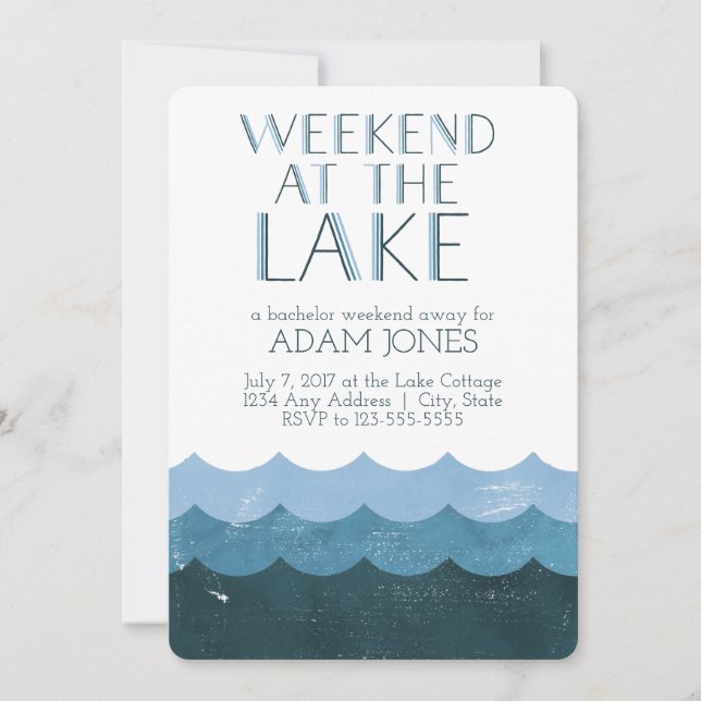 Weekend at the Lake Bachelor Party Invitation (Front)