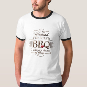 Weekend BBQ & Beer Ringer Tee Funny Retro Grill