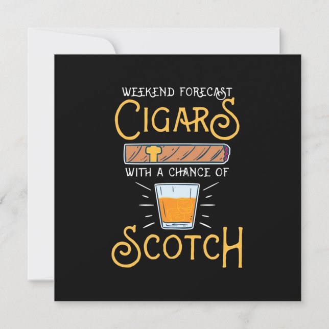 Weekend Cigars With A Chance Of Scotch Invitation (Front)