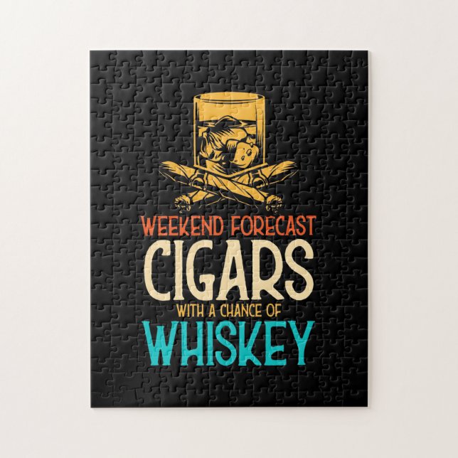 Weekend Cigars With A Chance Of Whiskey Jigsaw Puzzle (Vertical)