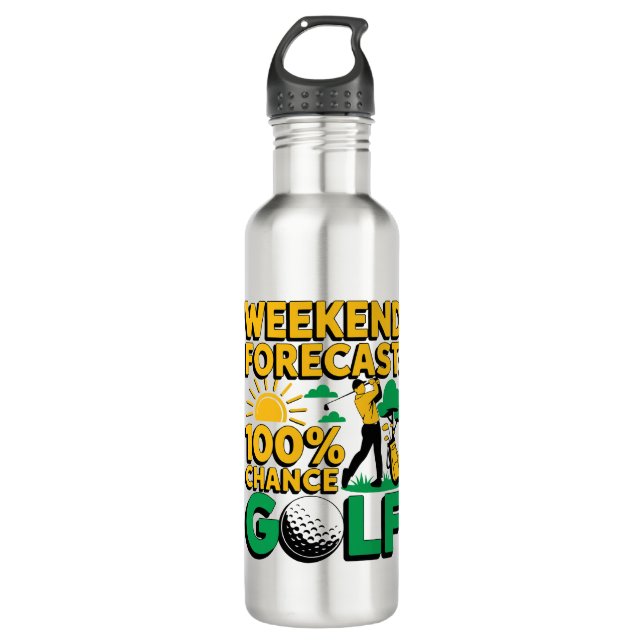Weekend Forecast 100% Chance of Golf 710 Ml Water Bottle (Front)