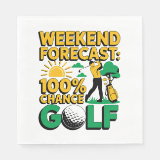 Weekend Forecast 100% Chance of Golf Napkin