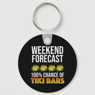 Weekend Forecast - 100% Chance of Tiki Bars Key Ring
