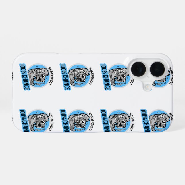 Weekend Forecast 100% Chance T-Shirt iPhone 16 Case (Back Horizontal)