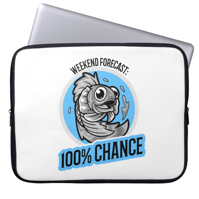 Weekend Forecast 100% Chance T-Shirt Laptop Sleeve (Front)