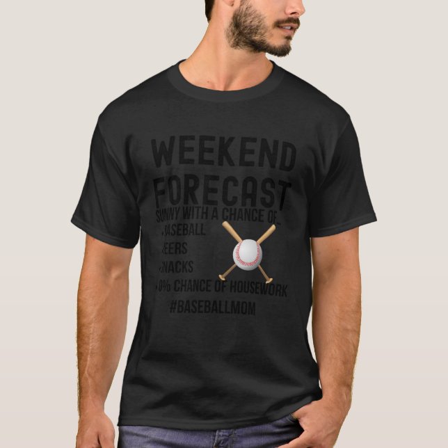 Weekend Forecast Baseball with Chance Beers, Snack T-Shirt (Front)