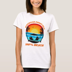 Weekend Forecast Beach Ocean Vibes T-Shirt