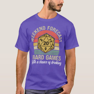 Weekend Forecast Board Games And Drinking family v T-Shirt