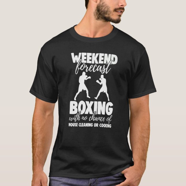 Weekend Forecast Boxing With No Chance Men Gaming T-Shirt (Front)