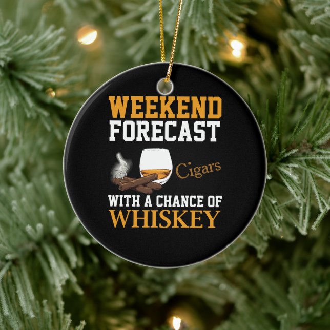 Weekend Forecast Cigars And Whiskey Ceramic Tree Decoration (Tree)