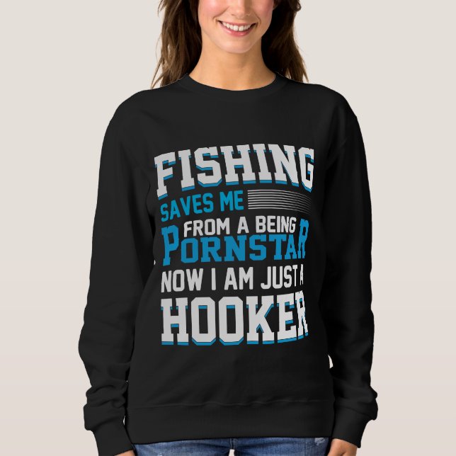 Weekend Forecast Fishing & Drinking Humour Design Sweatshirt (Front)