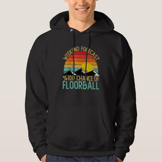 Weekend Forecast Floorball Shirts Funny Retro Floo (Front)
