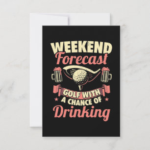 Weekend Forecast Golf With A Chance Of Drinking RSVP Card