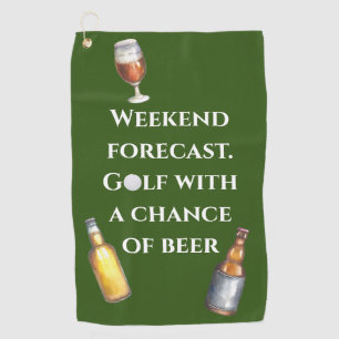 Weekend Forecast Golf with Chance of Beer Towel