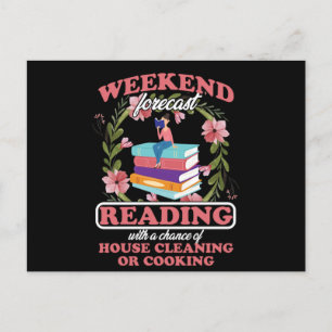 Weekend Forecast I Love Books Postcard