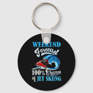 Weekend forecast jet skiing riding lake life water key ring