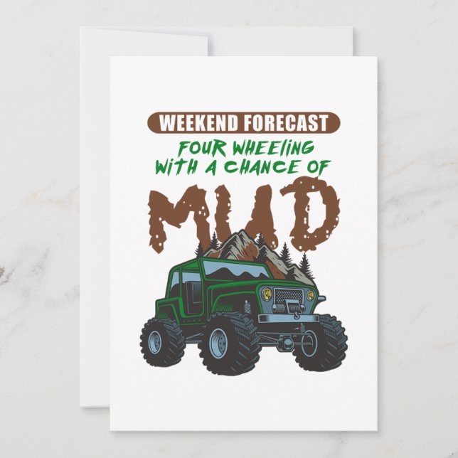 Weekend Forecast Mud ATV Four Wheeler Quad Gift Invitation (Front)