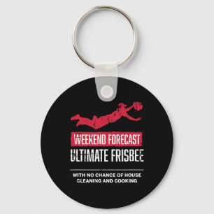 Weekend Forecast Ultimate Frisbee Player Gift Fris Key Ring