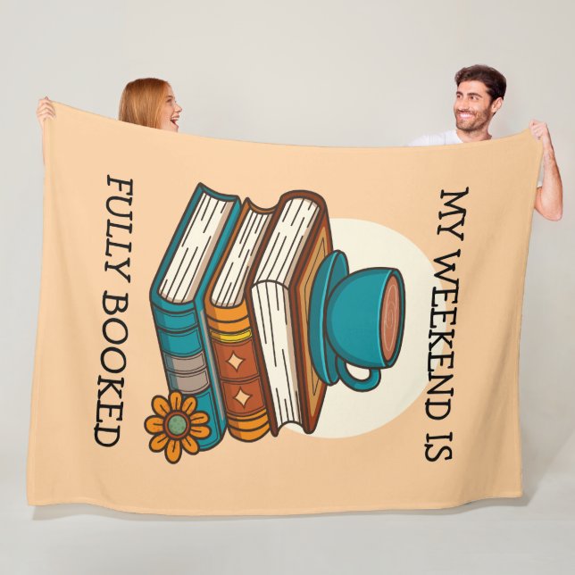 Weekend Fully Booked Book Lovers Fleece Blanket (In Situ)