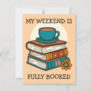 Weekend Fully Booked Book Lovers Postcard