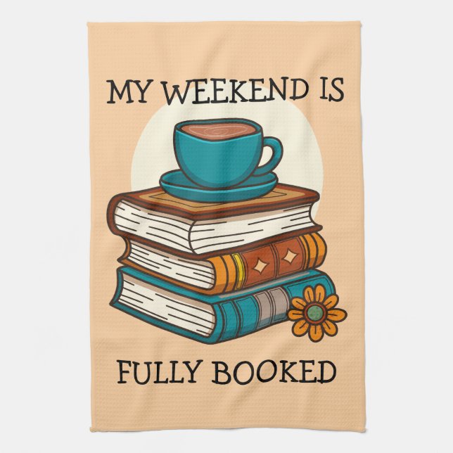 Weekend Fully Booked Book Lovers Tea Towel (Vertical)