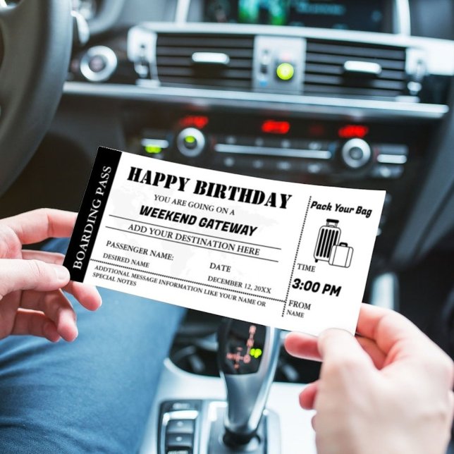 Weekend Getaway Birthday Boarding pass Ticket  Invitation (Creator Uploaded)