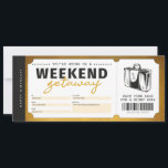 Weekend Getaway Gold Gift Travel Ticket Voucher Invitation<br><div class="desc">EDITABLE. Weekend Getaway gift for your loved ones. Gold Gift Voucher. Personalise your voucher today! For a custom voucher/certificate,  please send me a message.</div>