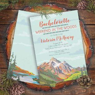 Weekend Getaway Mountain Woods Invitations