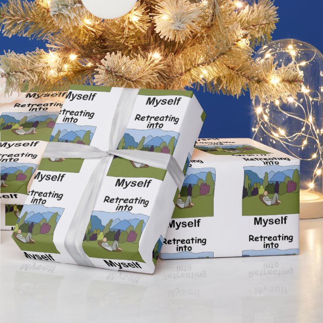 Weekend Getaway Retreating Into Myself Party Wrapping Paper (Holidays)