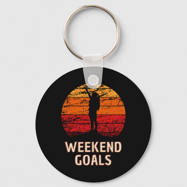 Weekend Goals Hiking Climbing Women's Mountain Tre Key Ring (Front)