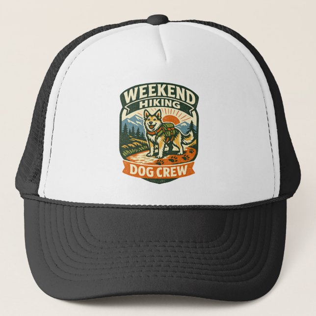 Weekend Hiking Dog Crew Outdoor Cap (Front)