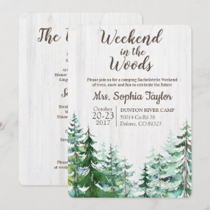 Weekend in the Woods Bachelorette Invitation