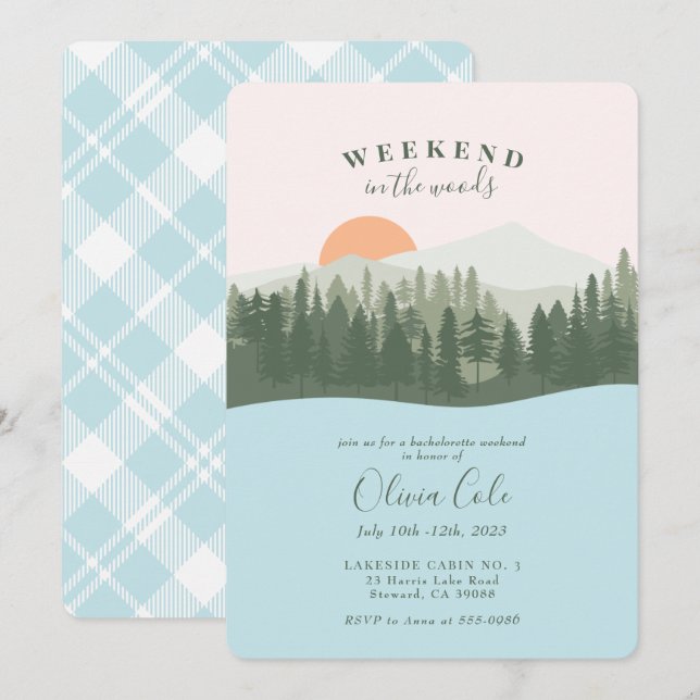 Weekend in the Woods Bachelorette Invitation (Front/Back)