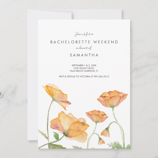 Weekend in the Woods Bachelorette Party Invitation (Front)