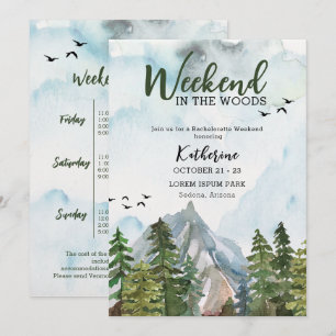 Weekend in the woods bachelorette weekend  invitation