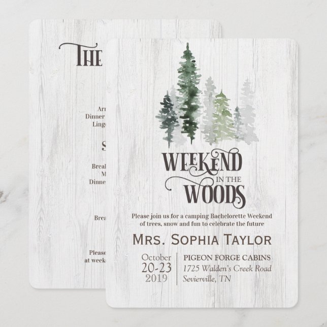 Weekend in the Woods Invitation (Front/Back)