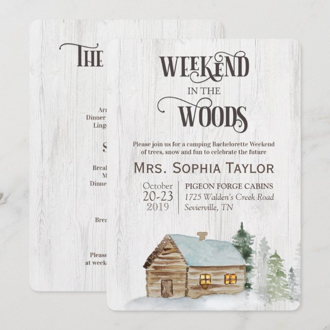 Weekend in the Woods Invitation (Front/Back)